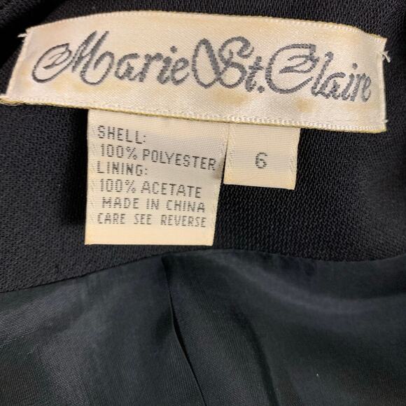 Vintage Marie St. Claire Size 6 Embroidered Blazer Jacket Black Whimsygoth - Picture 13 of 13